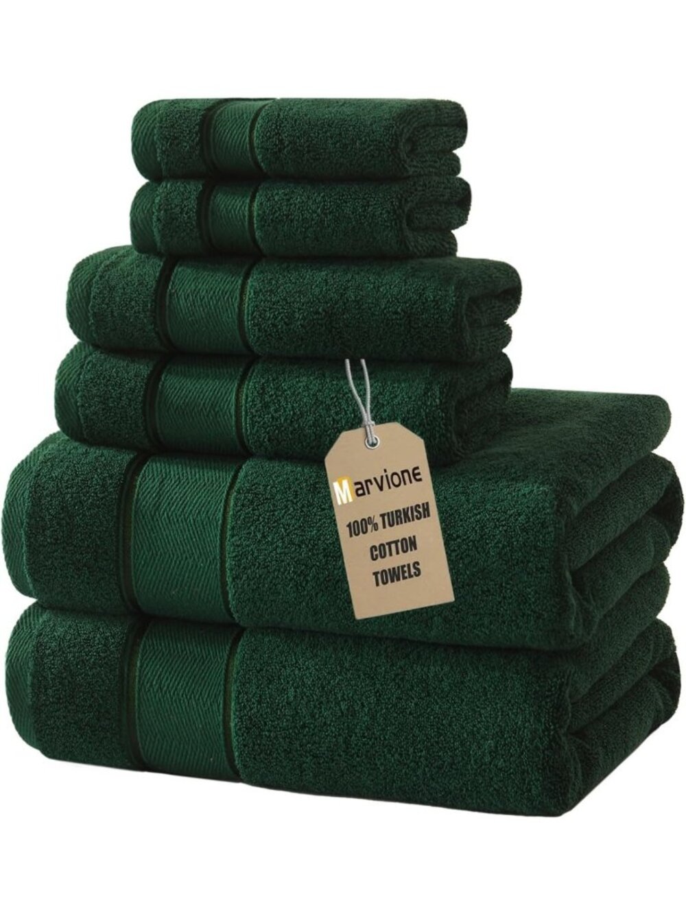 Luxury 6-Piece Bath Towel Set, 100% Turkish Cotton, Soft & Absorbent Towels
